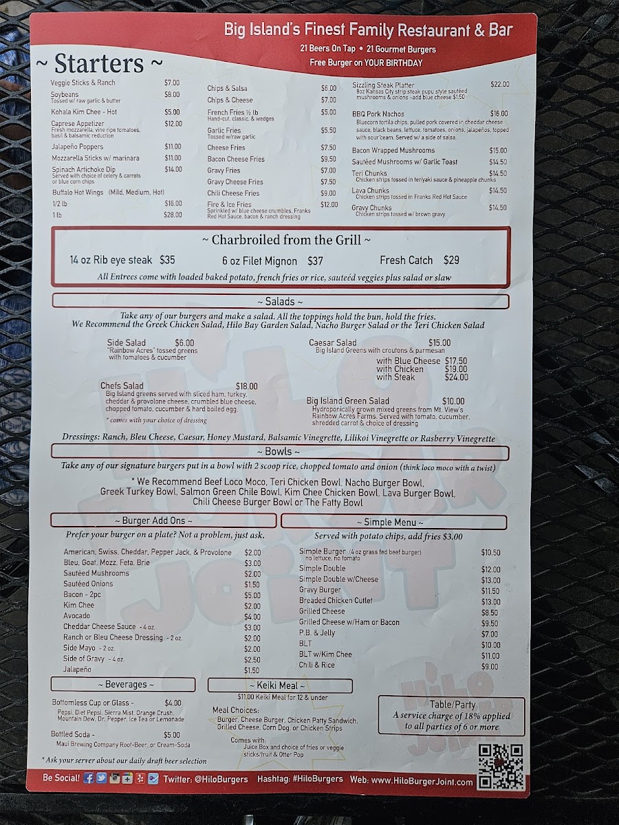 Hilo Burger Joint Menu - Image 1